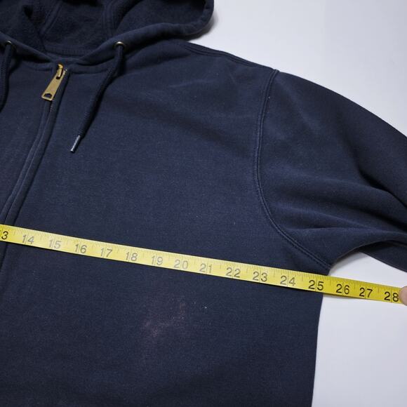 Carhartt Hoodie Men's Navy Blue Rain Defender Large Original Fit Hoodie Heavy - Picture 7 of 10